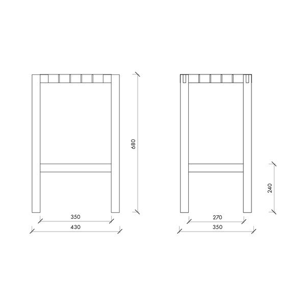 Brūna ozola masīvkoka bāra taburete (sēdekļa augstums 68 cm) Toli – noo.ma-image-4