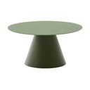Zaļš apaļš žurnālgaldiņš ar stikla galda virsmu ø 80 cm Wilshire – Kave Home