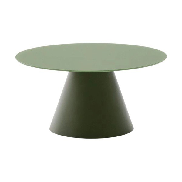 Zaļš apaļš žurnālgaldiņš ar stikla galda virsmu ø 80 cm Wilshire – Kave Home