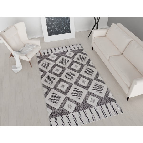 Pelēks mazgājams paklājs 150x80 cm – Vitaus-image-1