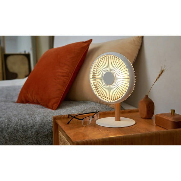 Krēmkrāsas galda lampa ar tālvadības pulti un ventilatoru (augstums 26 cm) Beyond – Gingko-image-2