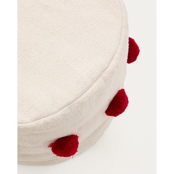 Sarkans/bēšs pufs Manua – Kave Home-image-1