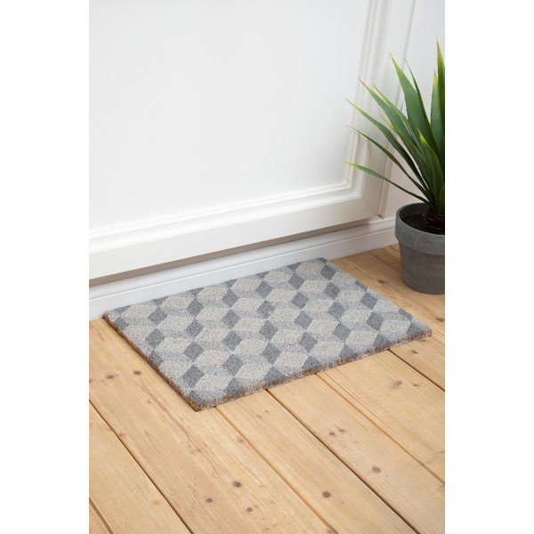 Kokosšķiedras kājslauķis 40x60 cm Grey Cube – Premier Housewares-image-1