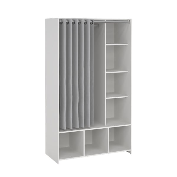 Balts/pelēks drēbju skapis 105x180 cm Kit – Tvilum-image-2
