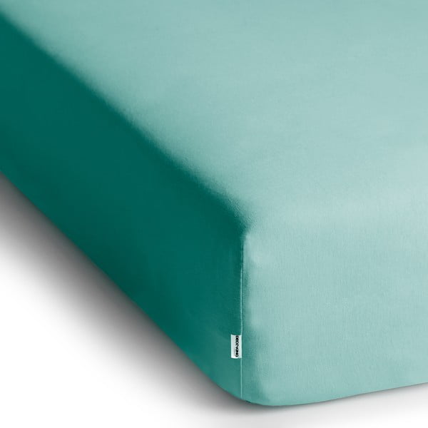 Tirkīzzils trikotāžas palags ar gumiju 200x200 cm Amber – Restilo-image-2