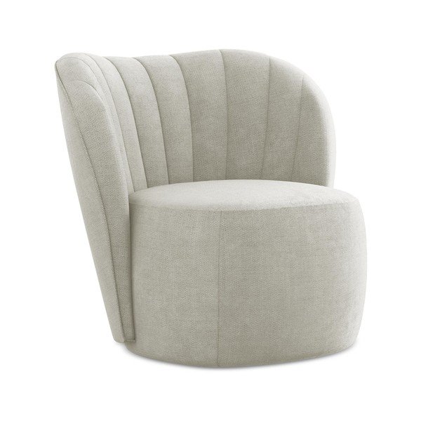 Krēmkrāsas atpūtas krēsls no šenila auduma Keloa – Makamii