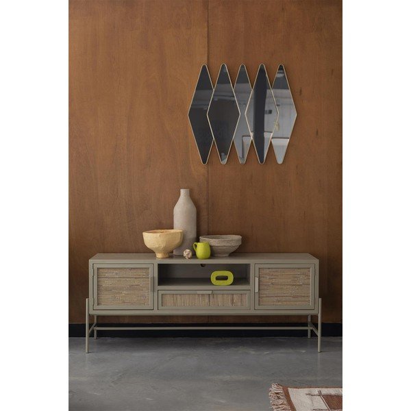 Melns egles masīvkoka TV galdiņš 148x60x38 cm Yasu – Dutchbone-image-1