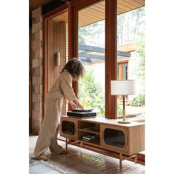 Dabīga toņa bambusa TV galdiņš 150x55x40 cm Caroun – Dutchbone-image-4