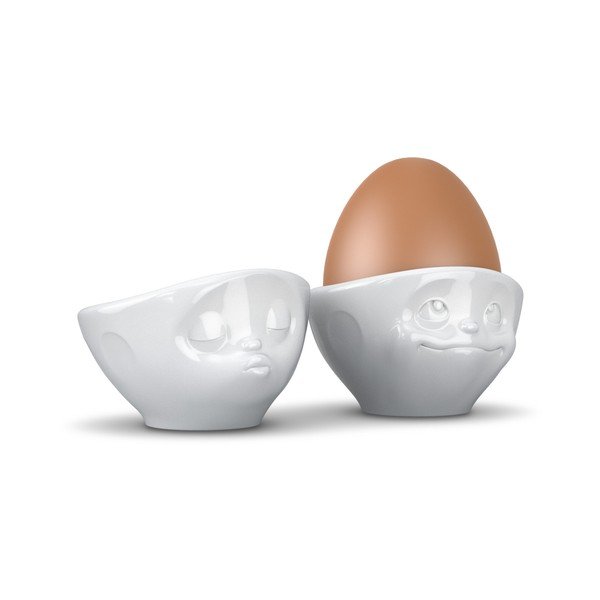 2 baltu porcelāna olu trauciņu komplekts ar sejām 58products , tilpums 100 ml-image-1