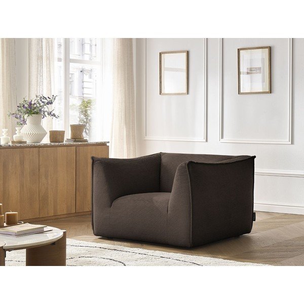 Brūns velveta atpūtas krēsls Giorgia – Bobochic Paris-image-1
