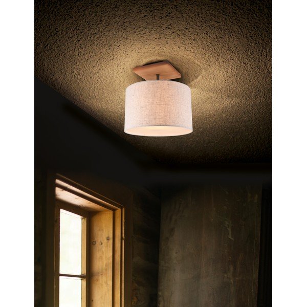 Gaiši pelēka griestu lampa ar auduma abažūru Elmau – Trio-image-1