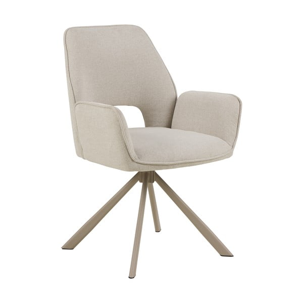 Bēšs polsterēts ēdamistabas krēsls ar roku balstiem Graham – Actona