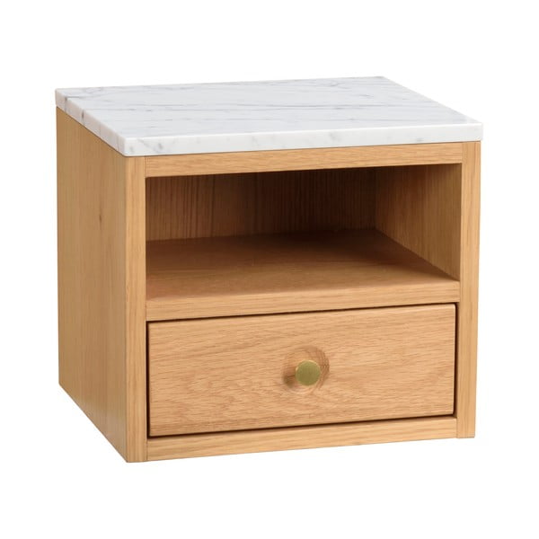 Dabīga toņa naktsskapītis ar marmora imitācijas galda virsmu Whitmore – Rowico-image-2