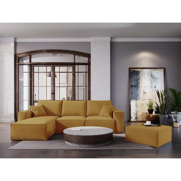 Dzeltens pufs Cosmopolitan Design Miami, 65 x 65 cm-image-1