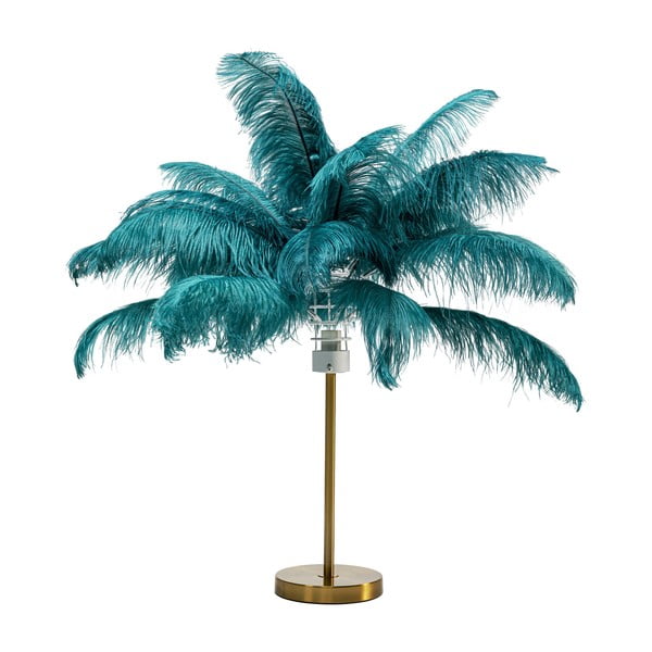 Zaļganzila galda lampa ar spalvām (augstums 60 cm) Feather Palm – Kare Design