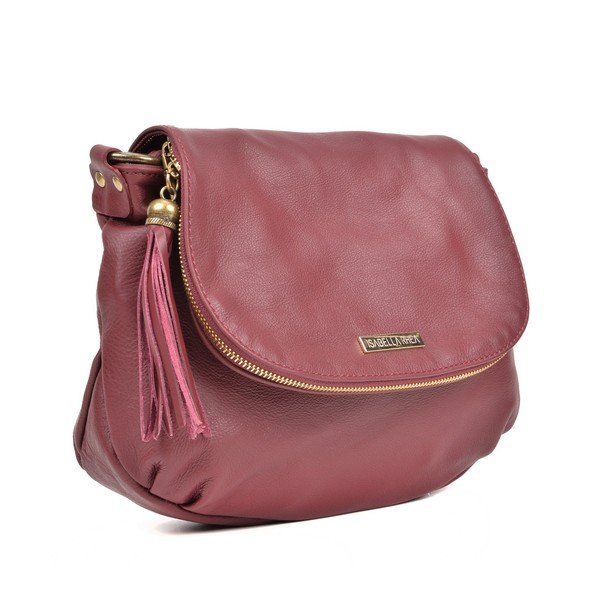 Vīna sarkanā ādas crossbody soma Isabella Rhea Martín-image-4