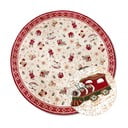 Sarkans apaļš paklājs ar Ziemassvētku motīvu no kokvilnas maisījuma ø 160 cm Toy's Delight Red Christmas – Villeroy&Boch