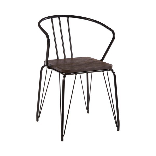 Melns/dabīga toņa gobas masīvkoka pusdienu krēsls District – Premier Housewares