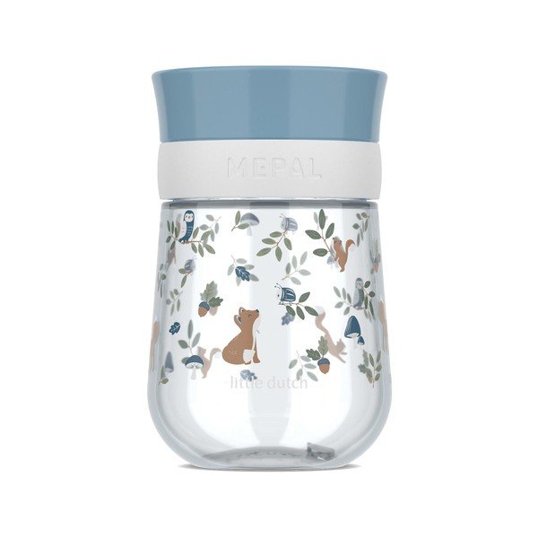 Gaiši zila plastmasas bērnu krūze 300 ml Forest Friends – Mepal