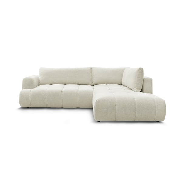 Bēšs salokāms/ar uzglabāšanas vietu stūra dīvāns (ar labo stūri/L veida) Fuji – Bobochic Paris