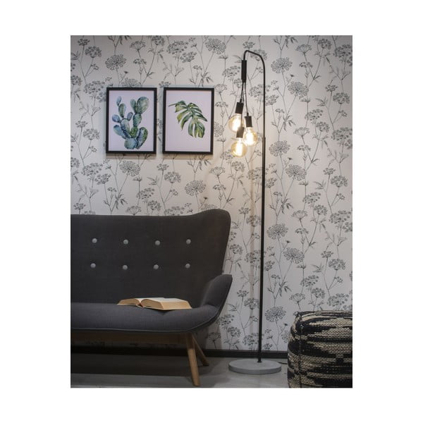 Melna/pelēka stāvlampa ar metāla abažūru (augstums 190 cm) Oslo – it's about RoMi-image-1