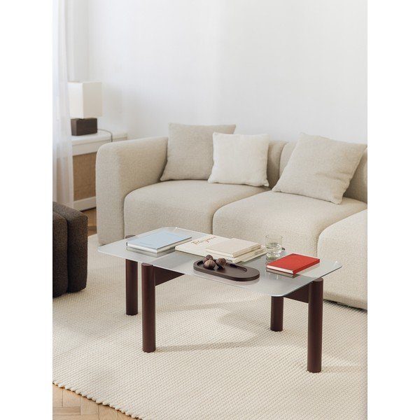 Bordo žurnālgaldiņš ar stikla galda virsmu 55x105 cm Kob – noo.ma-image-1