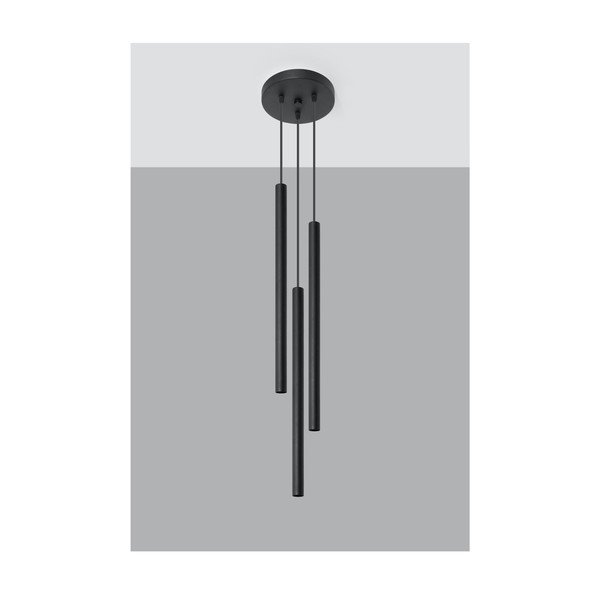 Melna metāla piekaramā lampa ø 20 cm Fideus – Sollux-image-3