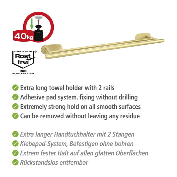 Pašatturošs nerūsējošā tērauda dvieļu turētājs Orea Gold – Wenko-image-4