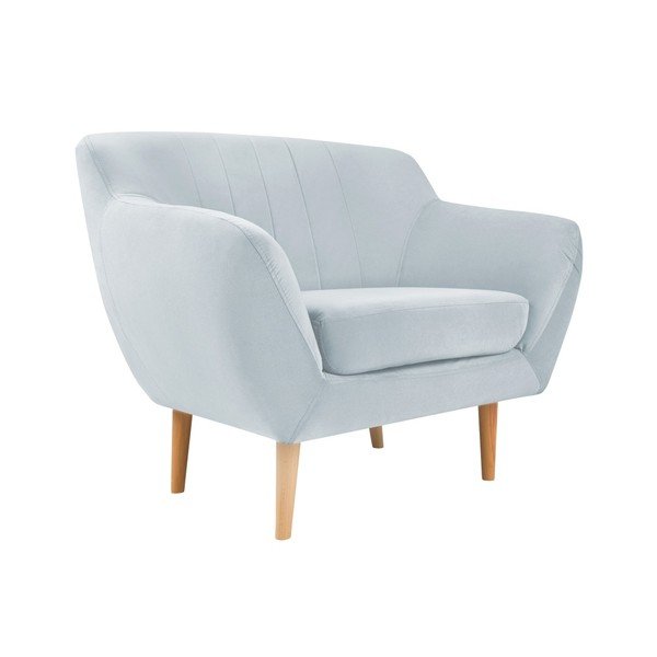 Gaiši zils samta atpūtas krēsls Mazzini Sofas Sardaigne-image-1