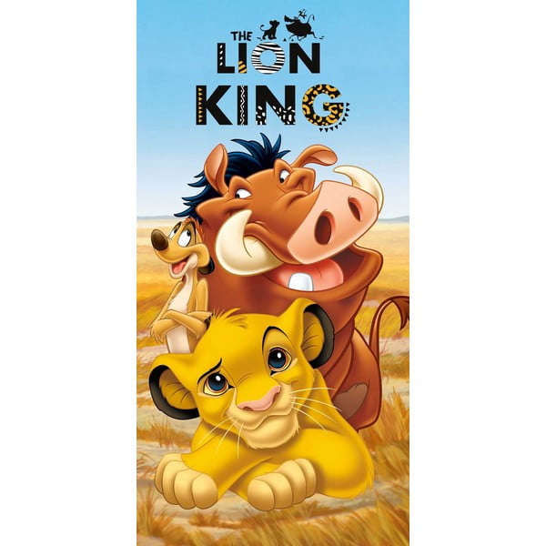 Zils/brūns kokvilnas bērnu dvielis 70x140 cm Lion King – Jerry Fabrics