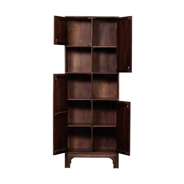 Tumši brūns mango masīvkoka skapītis 75x210x45 cm Staes – WOOOD-image-2