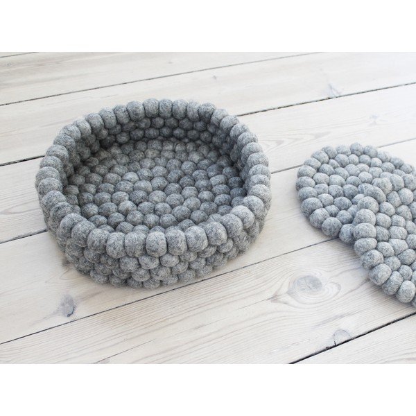 Tērauda pelēks bumbiņu vilnas glabāšanas grozs Wooldot Ball Basket, ⌀ 28 cm-image-2