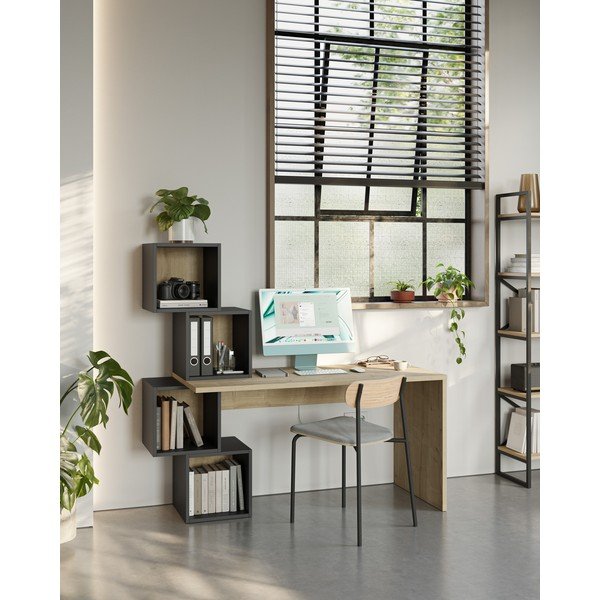 Darba galds ar ozolkoka imitāciju 60x154 cm Cubik – Marckeric-image-1