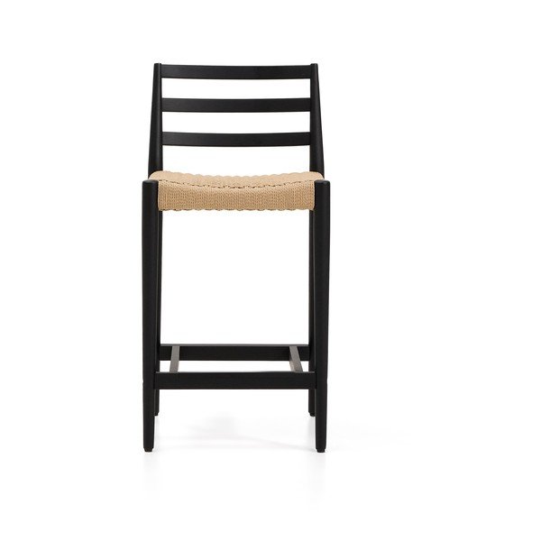 Melns/dabīga toņa ozola masīvkoka bāra krēsls (sēdekļa augstums 65 cm) Analy – Kave Home-image-2