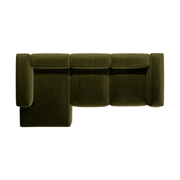 Zaļš velveta stūra dīvāns (ar kreiso stūri/ar zvilni) Bergamo – Cosmopolitan Design-image-3