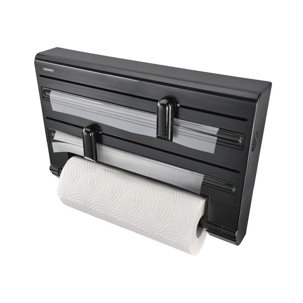 Melns plastmasas sienas folijas un papīra dvieļu turētājs Parat – LEIFHEIT