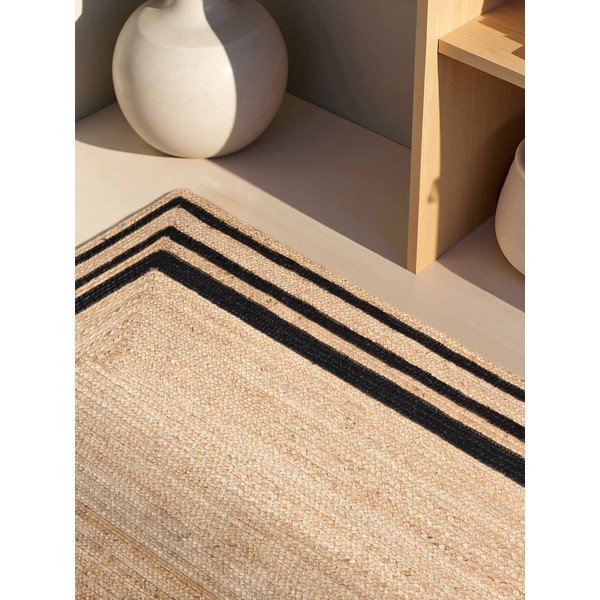 Melns/dabīga toņa divpusējs/ar rokām darināts džutas paklājs 120x170 cm Jutta – Hanse Home-image-3