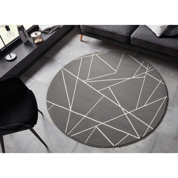 Pelēks paklājs Ragami Velvet, ø 140 cm-image-1