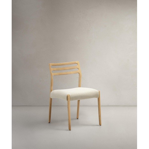 Bēšs/dabīga toņa ozola masīvkoka pusdienu krēsls Cudia – Kave Home-image-4