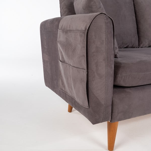 Tumši pelēks dīvāns 215 cm Sofia – Balcab Home-image-1