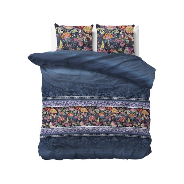 Zila divguļamā gultas veļa Sleeptime Paisley, 200 x 220 cm
