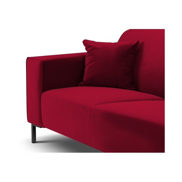 Sarkans samta stūra dīvāns Cosmopolitan Design Siena, labais stūris-image-1