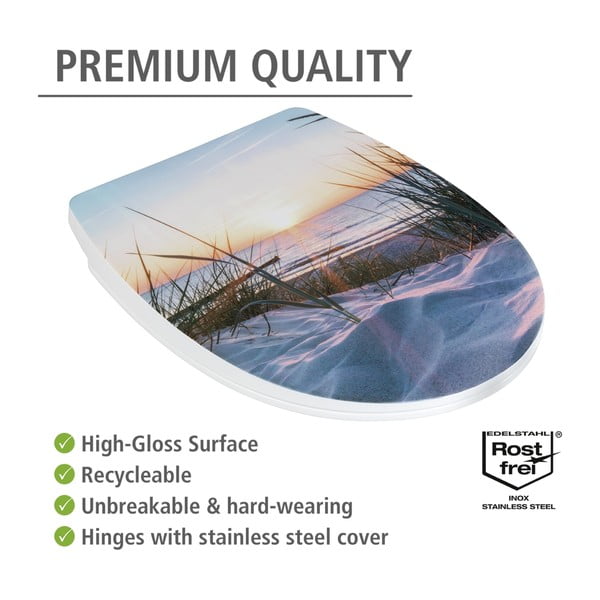 Automātiski aizverams tualetes poda sēdeklis 36,5 x 45 cm Baltic – Wenko-image-3