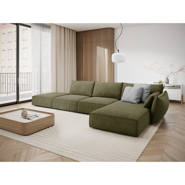 Zaļš stūra dīvāns (labais stūris) Vanda – Mazzini Sofas-image-1