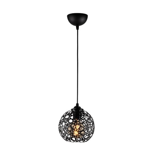 Melna piekaramā lampa ar metāla abažūru ø 17 cm Fellini – Opviq lights