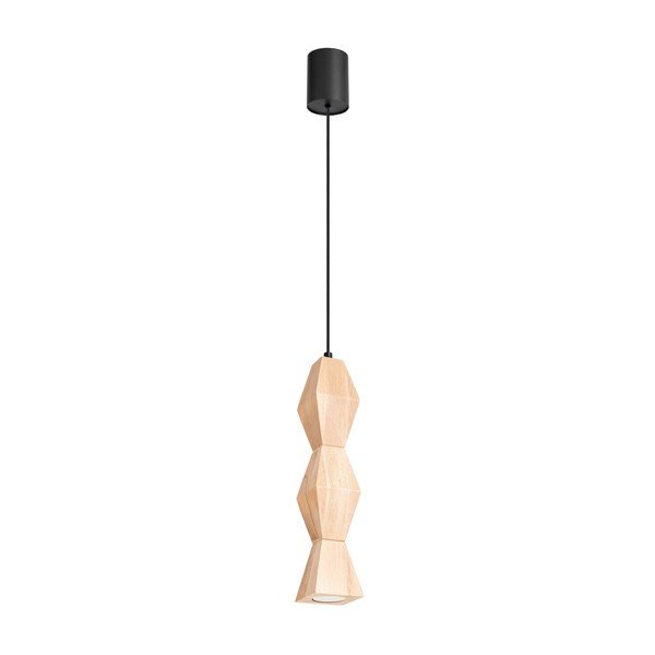 Dabīga toņa dižskābarža masīvkoka piekaramā lampa ø 8 cm Cubo – Sollux
