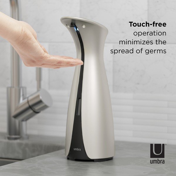 Sudraba krāsas automātisks ziepju dozators 250 ml Otto – Umbra-image-1
