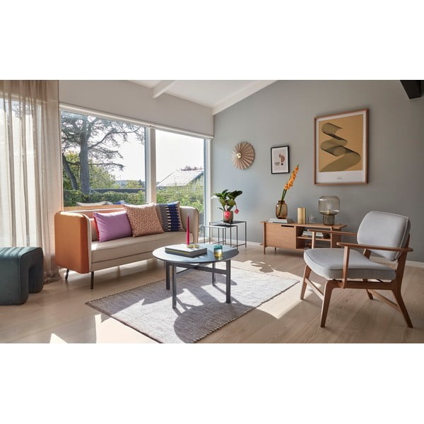 Pelēks atpūtas krēsls ar ozolkoka konstrukciju Hübsch Haze-image-4