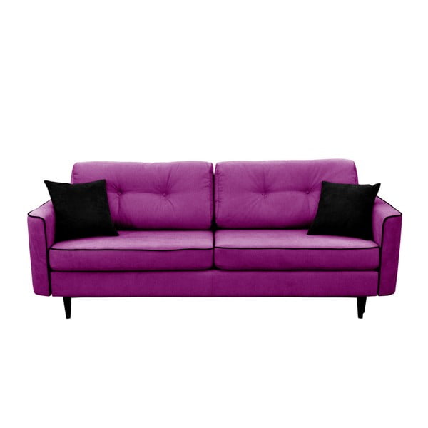 Violets trīsvietīgs izlaižams dīvāns ar melnām kājām Mazzini Sofas Magnolia