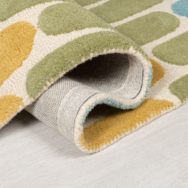 Dzelteni zaļš vilnas paklājs Flair Rugs Fossil, 160 x 230 cm-image-1